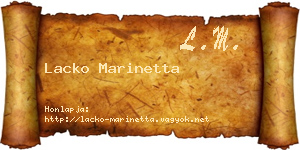 Lacko Marinetta névjegykártya